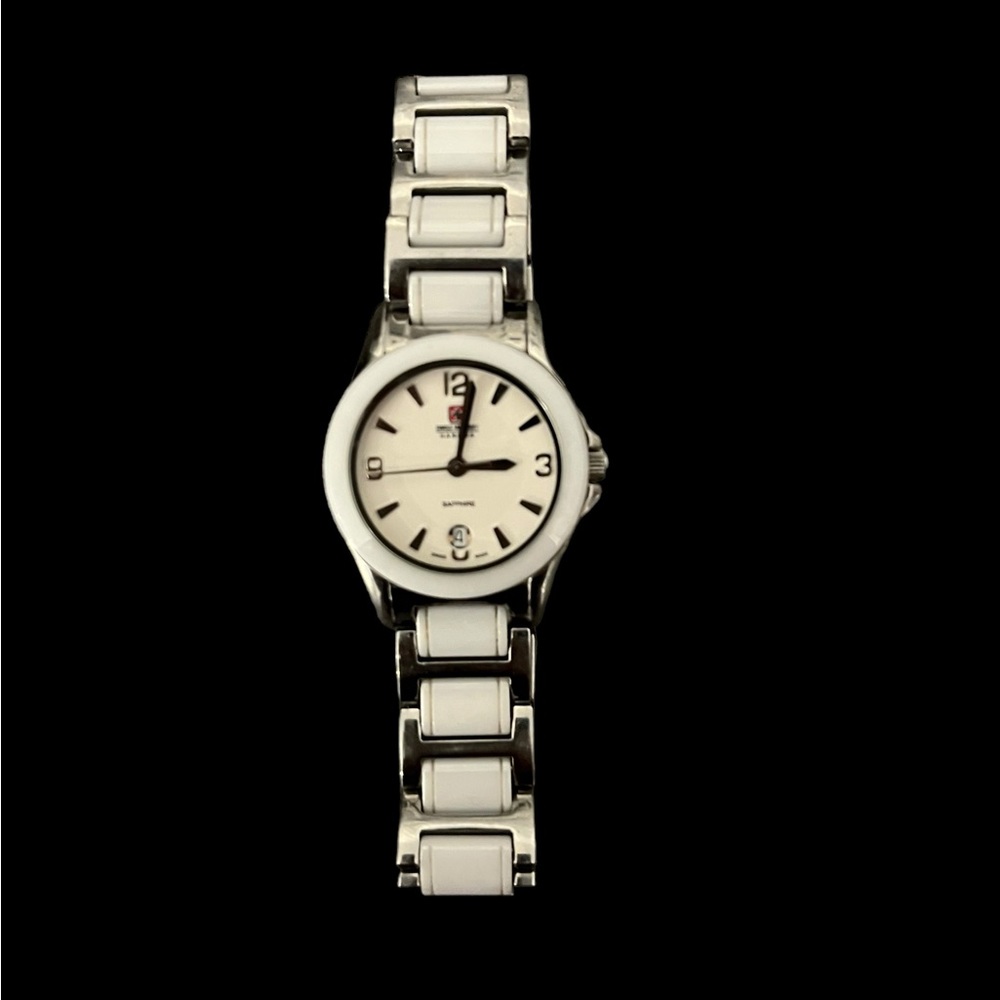 Swiss Military Hanowa Sapphire Crystal Swiss Made Watch Calendar White Silver